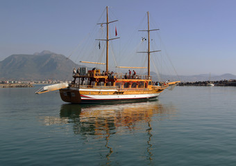 Harbor and boats Coast Alanya Turkey 