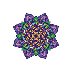 Indian Mandala design with floral elements and shapes