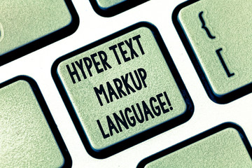 Text sign showing Hyper Text Markup Language. Conceptual photo Standard languages for the creation...