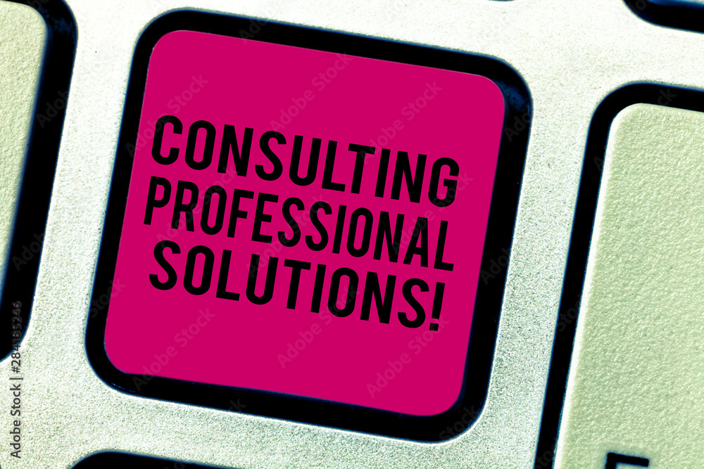 Poster text sign showing consulting professional solutions. conceptual photo looking for expert to develop 