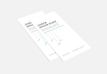 Trifold Brochure Layout with Mint Green Accents