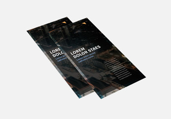 Trifold Brochure Layout with Yellow Accents