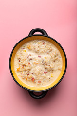 Chowder with Sweet Corn, Shrimp and Bacon