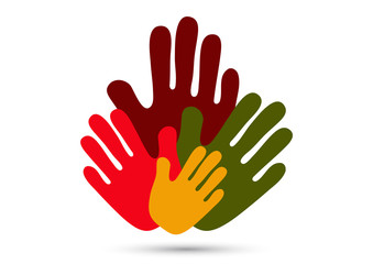 Obraz premium Human hands, open palms. The concept of charity, volunteering, love, kindness, family, social problems.