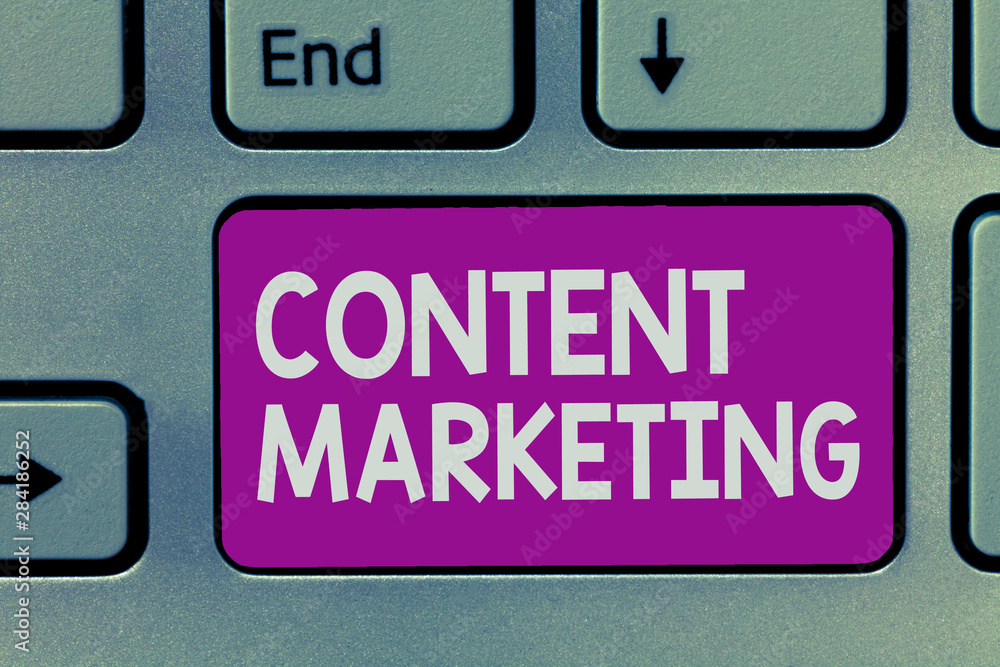 Aufkleber handwriting text writing content marketing. concept meaning involves the creation and sharing of onl