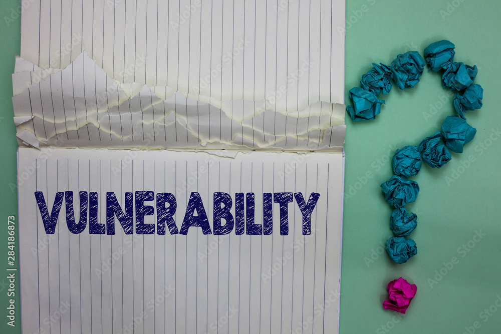 Poster writing note showing vulnerability. business photo showcasing information susceptibility systems bug