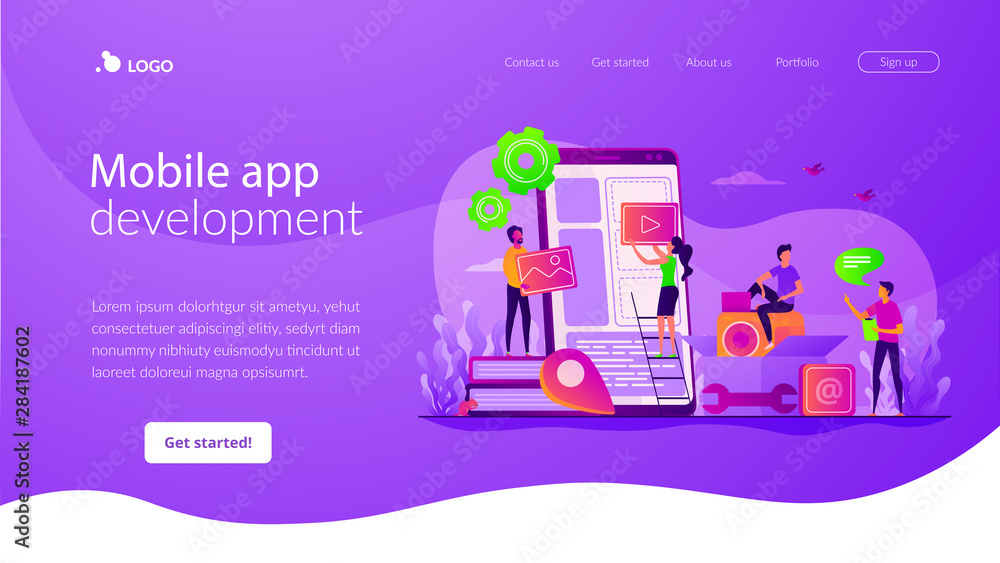 Poster smartphone software, ui interface construction. mobile app development, mobile device application bu
