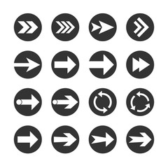 Arrow icon set. Vector illustration, flat design.