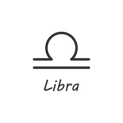 Astrology, horoscope, libra, zodiac icon. Vector illustration, flat design.