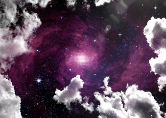 galaxy in a free space. 3D rendering