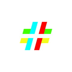 hashtag with colorful style ready to use