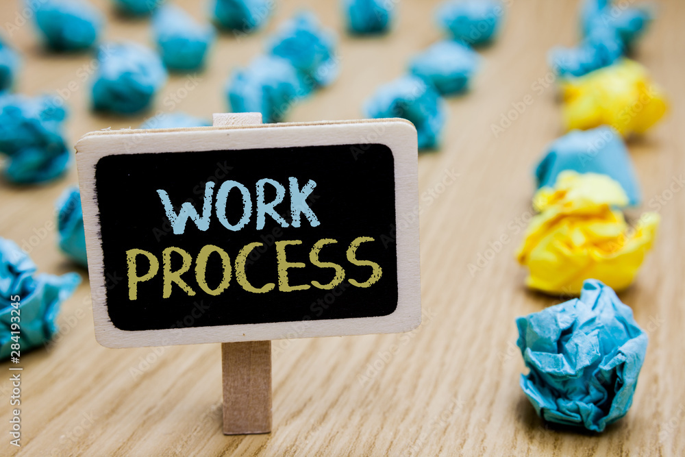 Poster conceptual hand writing showing work process. business photo text standard procedures how to handle 