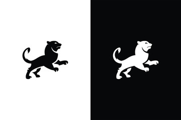 a lion icon with black and white ready to use