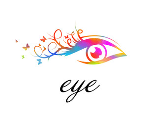 Fototapeta na wymiar Logo abstract stylized eye. The object of the human eye. Vector illustration