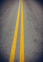 Classic american southwest road during a road trip to famous national parks