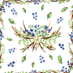 Watercolor floral pattern