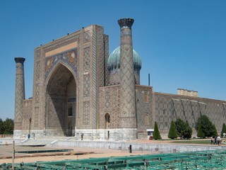 traditional architecture in Samarkanc city on a silk road in uzbekistan
