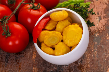 Tasty marinated patisson