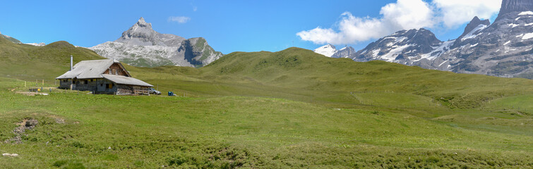 Tannen over Engelberg on the Swiss alps