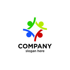 logo or icon four people for community, event or group