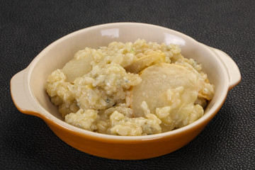 Risotto with pear and gorgonzola