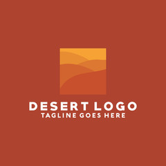 Fototapeta premium Desert Logo Vector Logo Design Template. Emblem and Modern Icon. Badge And Flat Color Symbol.