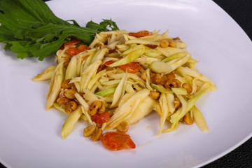 Green mango salad with seafood