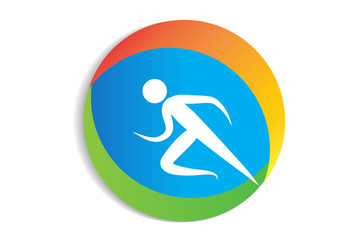 Running figure man logo icon vector 