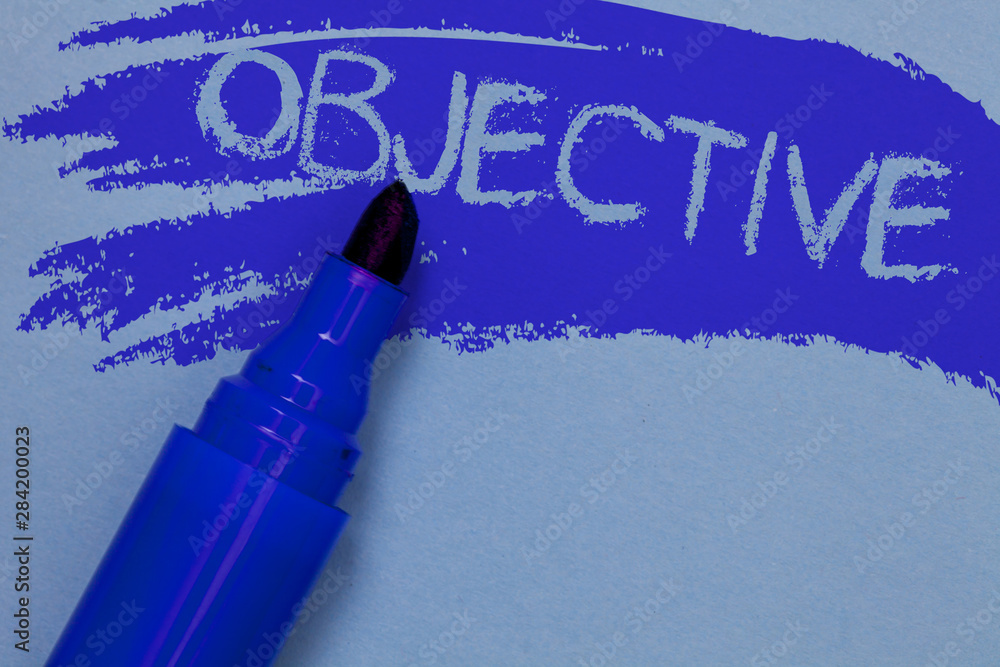 Aufkleber writing note showing objective. business photo showcasing goal planned to be achieved desired target