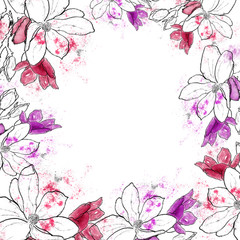 Obraz na płótnie Canvas abstract floral background with flowers frame