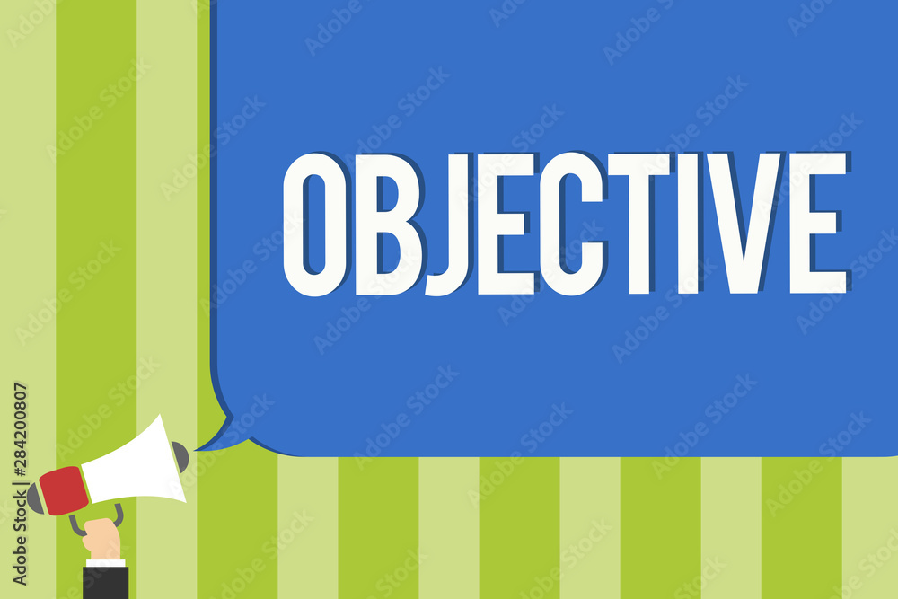 Poster writing note showing objective. business photo showcasing goal planned to be achieved desired target