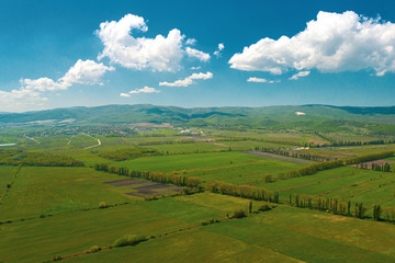 Fototapeta na wymiar Aerial countryside landscape. Natural landscape.