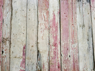 Old wooden vertical panels with red paint nice retro style background surface