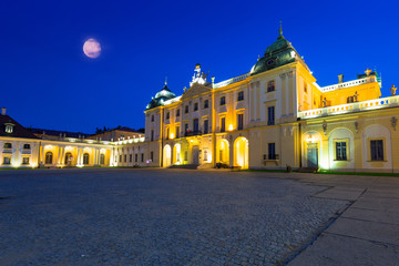 Amazing architecture of the Branicki Palace in Bialystok at night, Poland