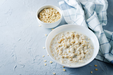 Oatmeal porridge with oats.