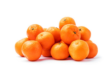 Ripe mandarin citrus isolated on white background