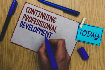 Conceptual hand writing showing Continuing Professional Development. Business photo text tracking...