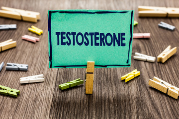 Text sign showing Testosterone. Conceptual photo Male hormones development and stimulation sports...