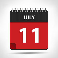 July 11 - Calendar Icon - Calendar design template