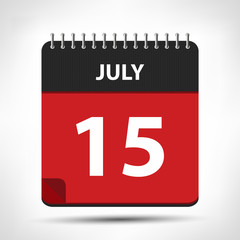 July 15 - Calendar Icon - Calendar design template