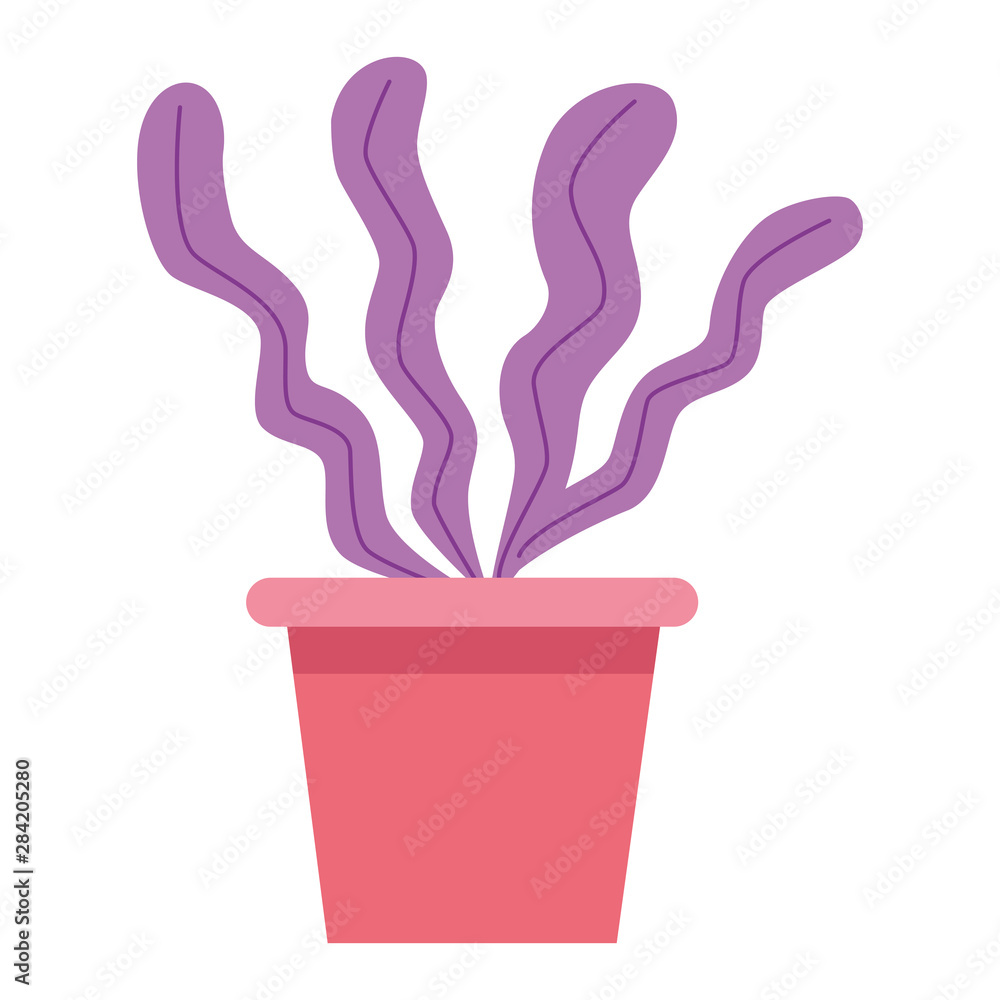 Poster decorative plant pot cartoon isolated