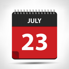 July 23 - Calendar Icon - Calendar design template