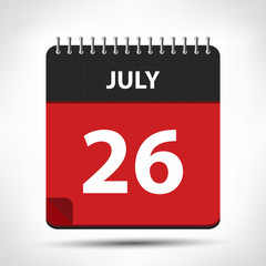 July 26 - Calendar Icon - Calendar design template