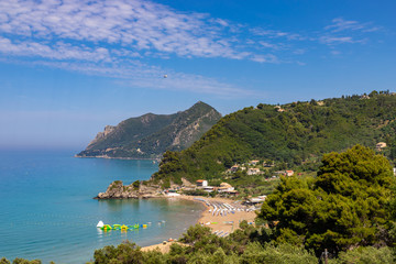 View of Beach of Kontogialos, Pelekas, Corfu, Greece