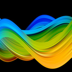 Modern colorful flow poster. Wave Liquid shape in black color background. Art design for your project. Vector illustration EPS10