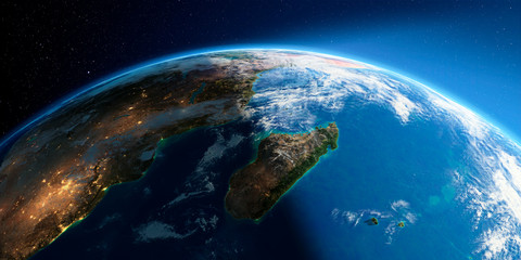 Detailed Earth. Africa and Madagascar