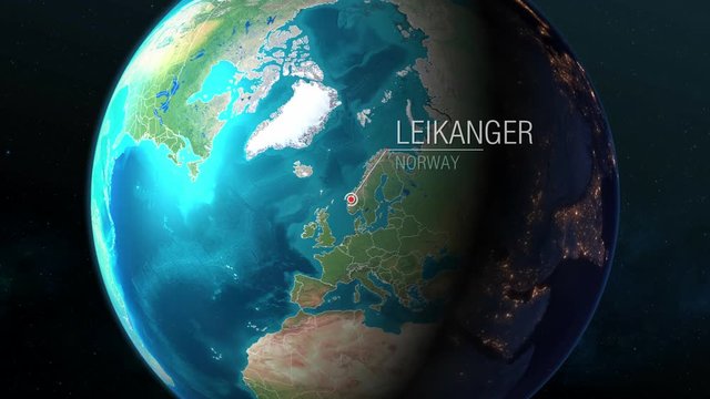 Norway - Leikanger - Zooming from space to earth