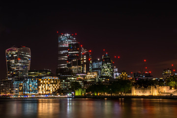 Fototapeta na wymiar View on night London city, UK