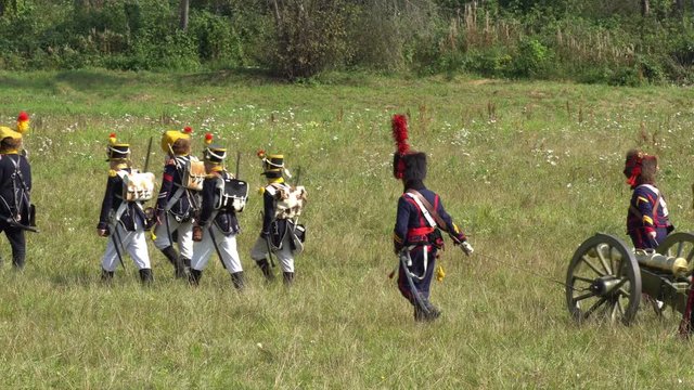 Napoleon's army on the move on the march