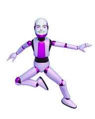 robot boy cartoon leaping